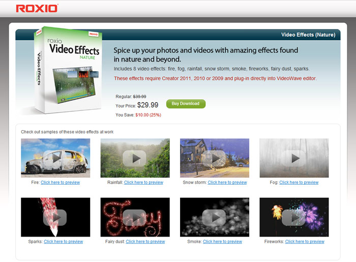 Roxio.com Video Effects
